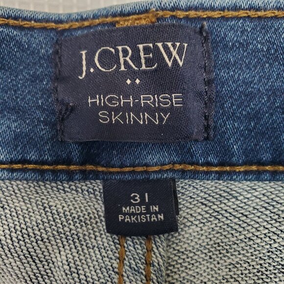 J Crew Size 31 Jeans High Rise Skinny Denim Stretch Casual Classic Factory Fade - Picture 7 of 11